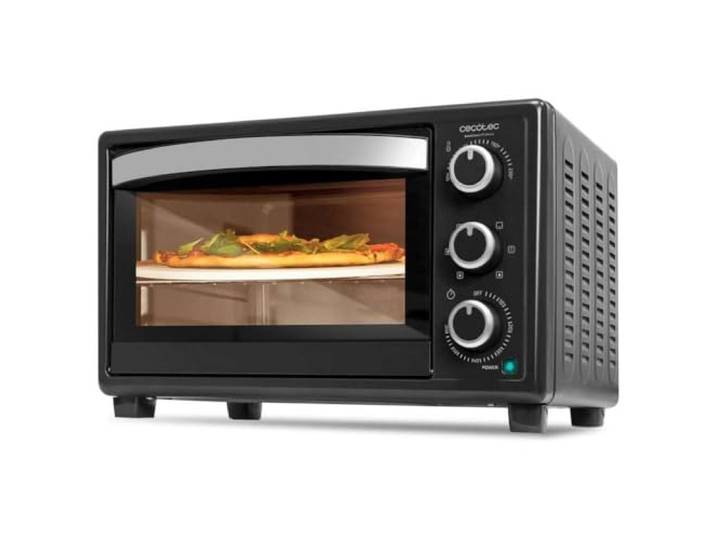 Cecotec Four de comptoir Bake&Toast 2600 Noir 4Pizza\, 26 L\, 1500 W\, Comprend une pierre à pizza Pietra pour des résultats comme un four traditionnel en pierre\, 6 fonctions différentes