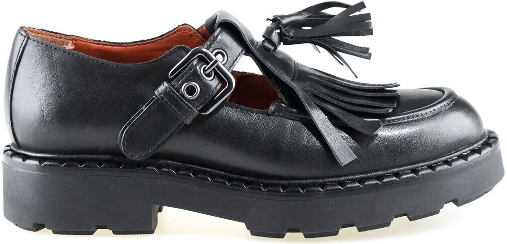 MJUS Babies en cuir, bride en T et franges