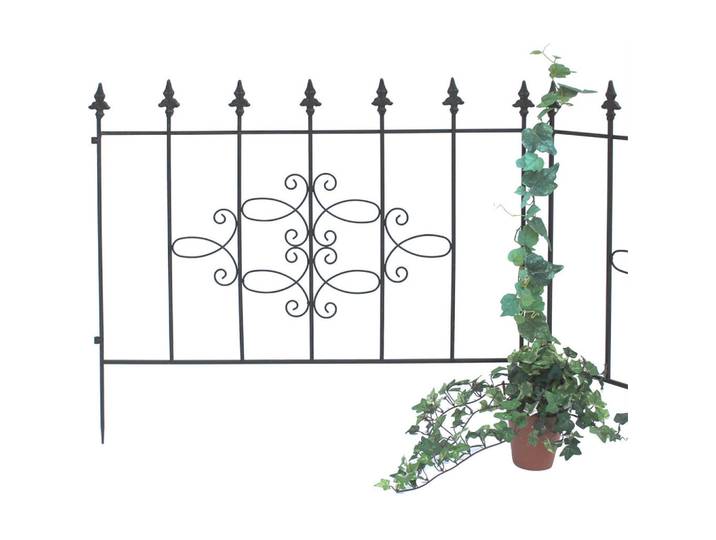 DanDiBo Steckzaun Perugia aus Metall Schwarz 75 cm, 75x68x1.5 cm, Dekoration, Gartendeko