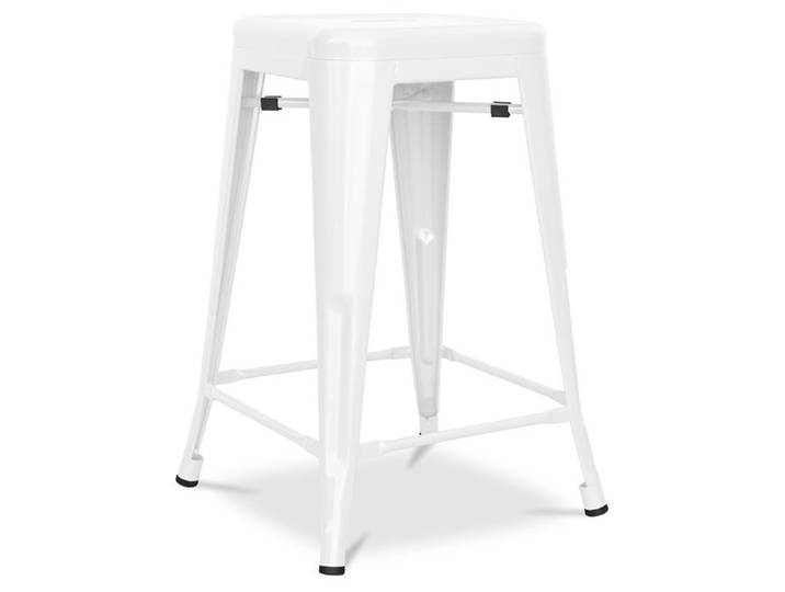 Tabouret Bistrot Metalix Métal Mat - 60cm - Nouvelle édition Blanc
