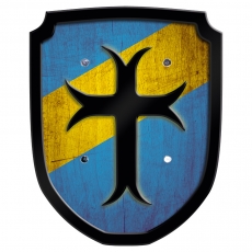 holzspielerei Wappenschild - Kreuz blau 280853