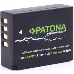 Patona Digitalkamera-Akku Premium NP-W126 (Kamera Akku), Kamera Stromversorgung, Schwarz