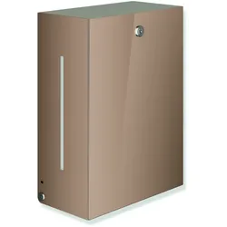 HEWI Papierhandtuchspender System 900, PVD-kupferglänzend, 260 x 350 x 140 mm, Edelstahl, für handelsübliche Papierhandtücher