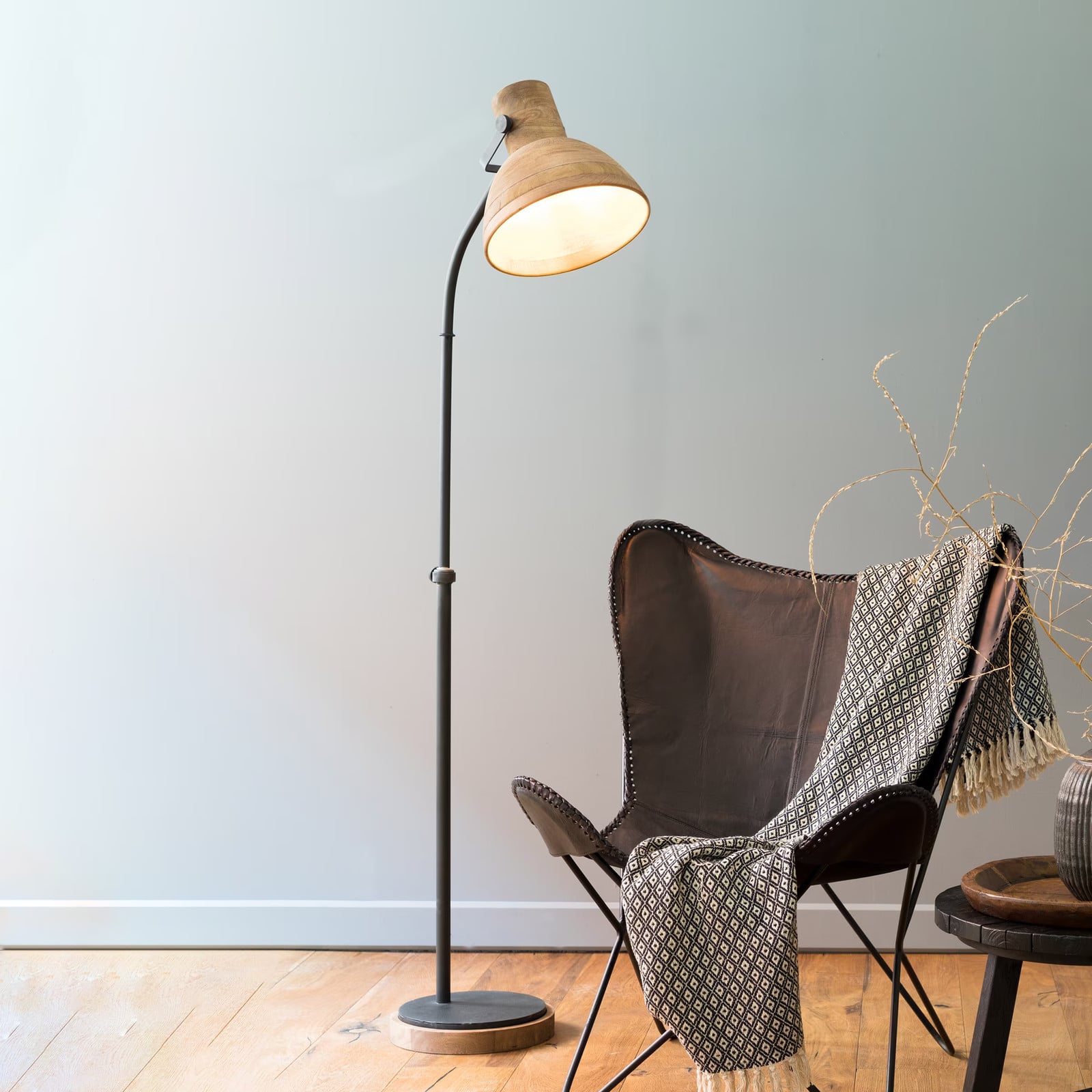 Light & Living Imbert Vloerlamp - Bruin en Zwart