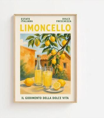 Uplift Essentials Mediterranean Lemon Tree Prints Italian Landscape Wall Art Modern Cottagecore Canvas Painting For Spring Home Decor style 1 20x28 In