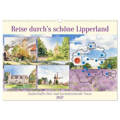 Reise durch's schöne Lipperland (Wandkalender 2027 DIN A3 quer), CALVENDO Monatskalender
