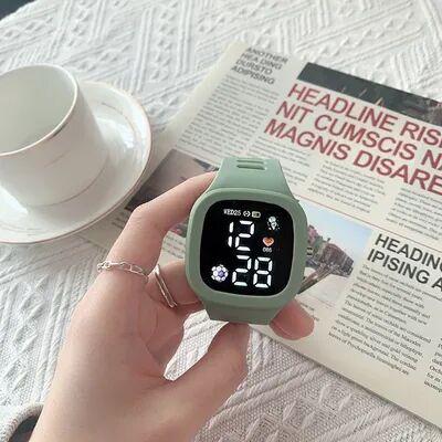 Fusion Finds Digital Watch For Men & Women Large Dial Sports Watch With Silicone Strap green
