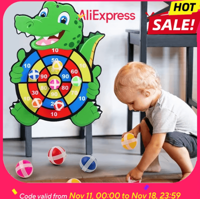 Inspire Curations SmartPlay Montessori Dart Board Safe Indoor Velcro Target Game For Kids (Ages 37) elephants