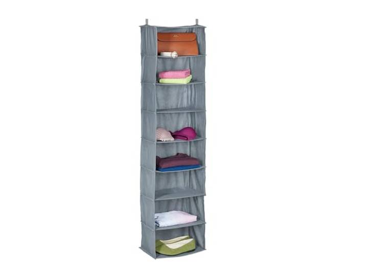 Relaxdays Étagère Suspendue\, 8 Compartiments\, en Tissu\, H x L x P : 140 x 36 x 20 cm\, pour Camping\, Grise