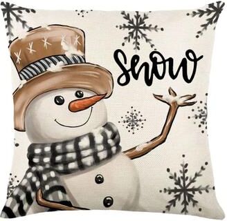 Uplift Treasures Merry Christmas Linen Pillow Cover With Deer And Tree Design 9