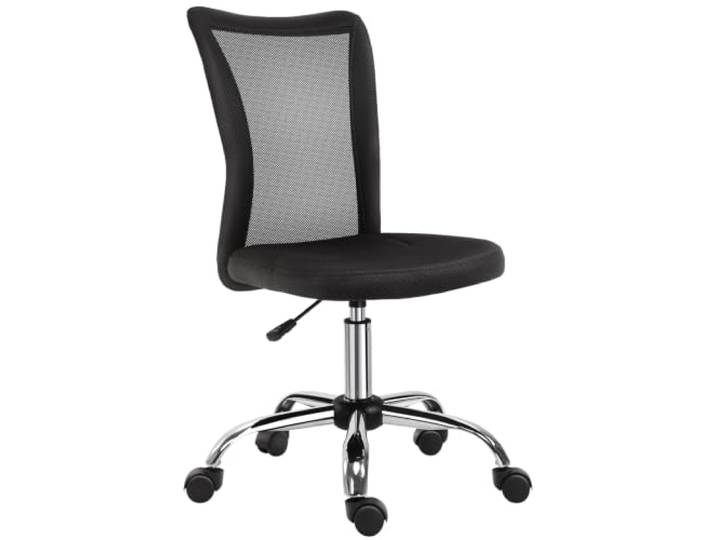Vinsetto Chaise de Bureau Ergonomique Hauteur Réglable Noir Fauteuil de Bureau\, Piètement Chromé\, Pivotant 360°\, Revêtement Maille