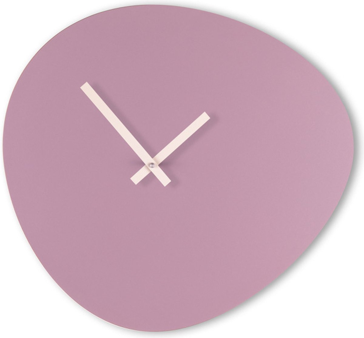 KLOQ Wandklok Pebble Lavendel Grijs met Witte Wijzers