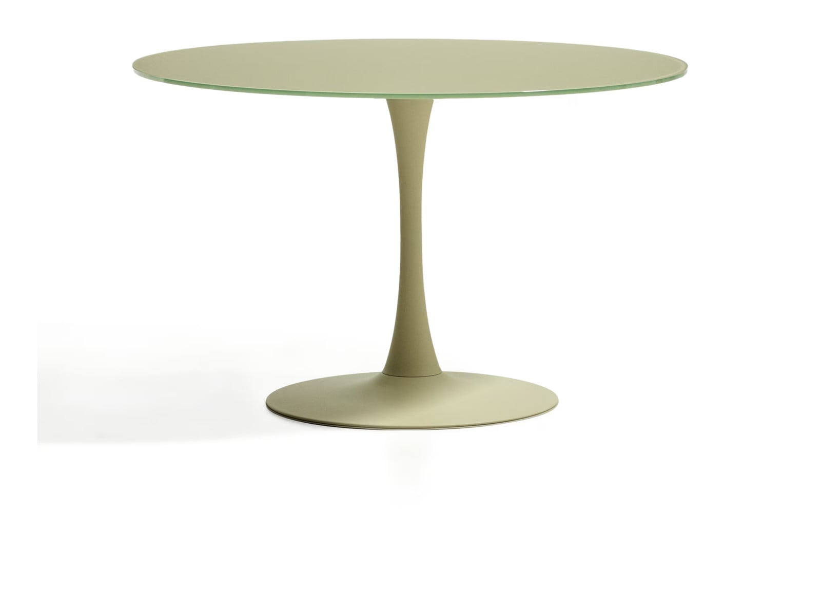 Kave Home Ronde Eettafel Vedira Glas Lichtgroen Ø120 cm