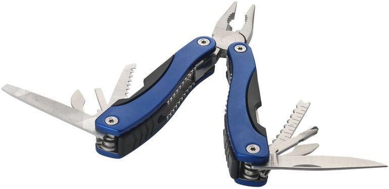 Outil multifonctions personnalisé 11 fonctions en aluminium Casper bleu