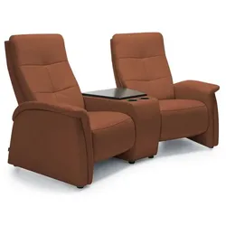 Exxpo by Gala Rundsofa mit Zwischentisch Tivoli Leder Braun Cognac