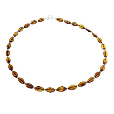 Kette ohne Anhänger OSTSEE-SCHMUCK "- Tasja - Bernstein -" Gr. 45, braun (bernsteinfarben, braun), Halsketten, Damen, 45, Bernstein