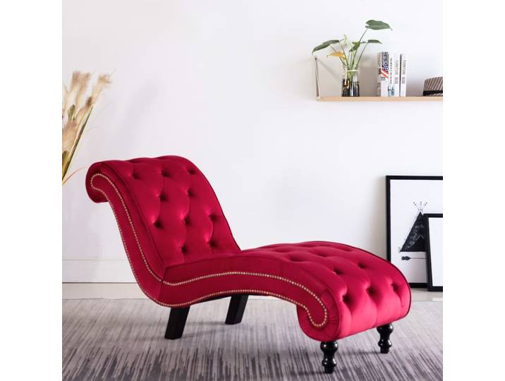 vidaXL Chaiselongue Rot Samt