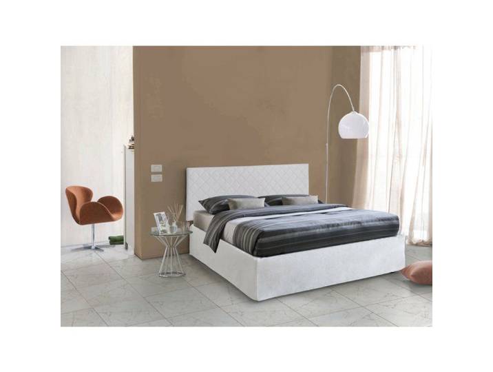 Lit Double Alfredo Talamo Italie en Similicuir Blanc