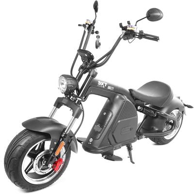 E-Motorroller SXT SCOOTERS "SXT Grizzy", schwarz, Elektromotorroller, 45 km/h, bis zu 70 km Reichweite, mit Straßenzulassung und integr. Alarmanlage, B:86cm H:110cm L:198cm