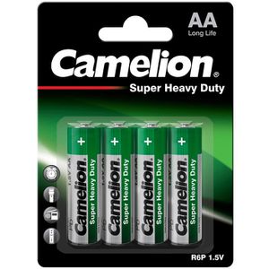 Camelion Batterien Super Heavy Duty, Zink-Kohle, 1,5V, AA / Mignon / R6, 4 Stück
