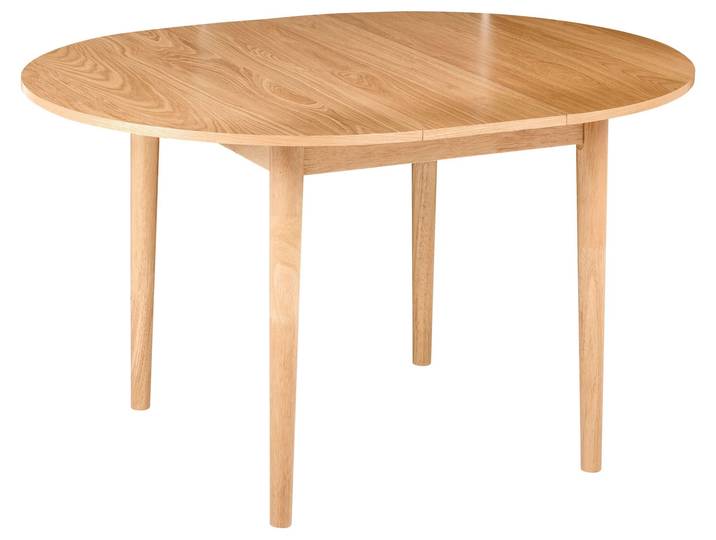 BELIANI Esstisch Hellbraunes MDF-Eichenfurnier Gummibaumholzgestell 107/137 x 107 cm Ausziehbare Tischplatte Rund Modern