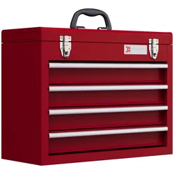 DURHAND DURHAND Werkzeugkoffer leer, 51x22x39,5 cm Werkzeugkasten mit 4 Schubladen Rot