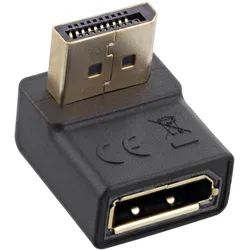 INLINE DisplayPort Adapter, DisplayPort Stecker / Buchse, nach unten gewinkelt