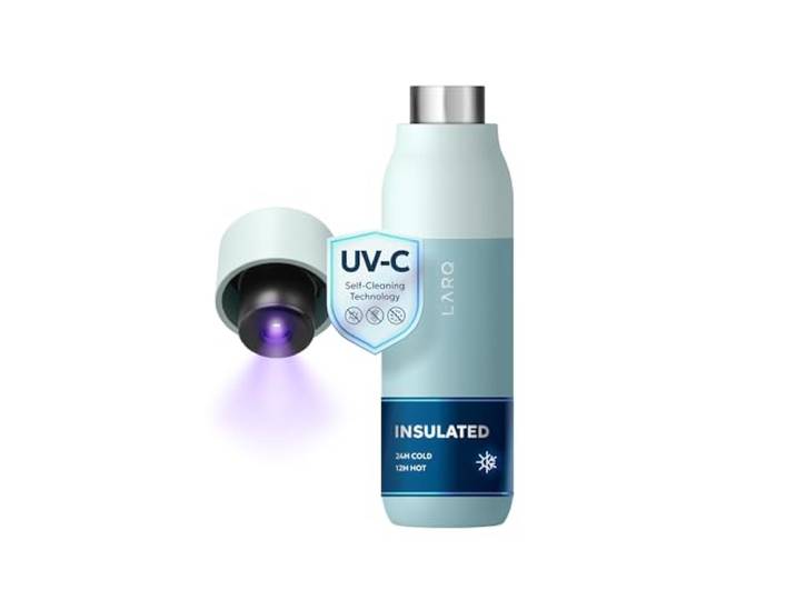 LARQ Bottle PureVis 500ml –Selbstreinigende Edelstahl-Trinkflasche mit UV-C Reinigung Hält Getränke kalt und heiß BPA-frei, auslaufsicher & wiederverwendbar 2 Jahre Garantie, Seaside Mint