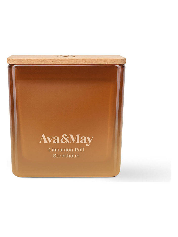 AVA & MAY Duftkerze "Cinnamon Roll" in Hellbraun - 220 g - onesize