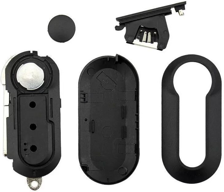 INF Ersatz Autoschlüsselgehäuse kompatibel mit Fiat und Iveco – Schwarzes ABS Handsender-Gehäuse für einfachen DIY-Austausch