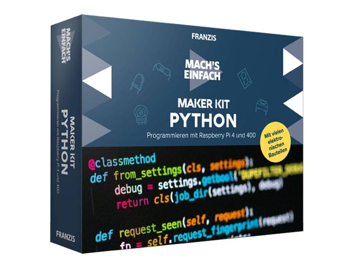 Python lernen, Kit für Raspberry Pi 4 und 400, inkl. aller Bauteilen und Handbuch