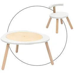 Stokke® MuTable™ Multifunktionstisch V2 inkl. Holzstuhl, weiss | natur