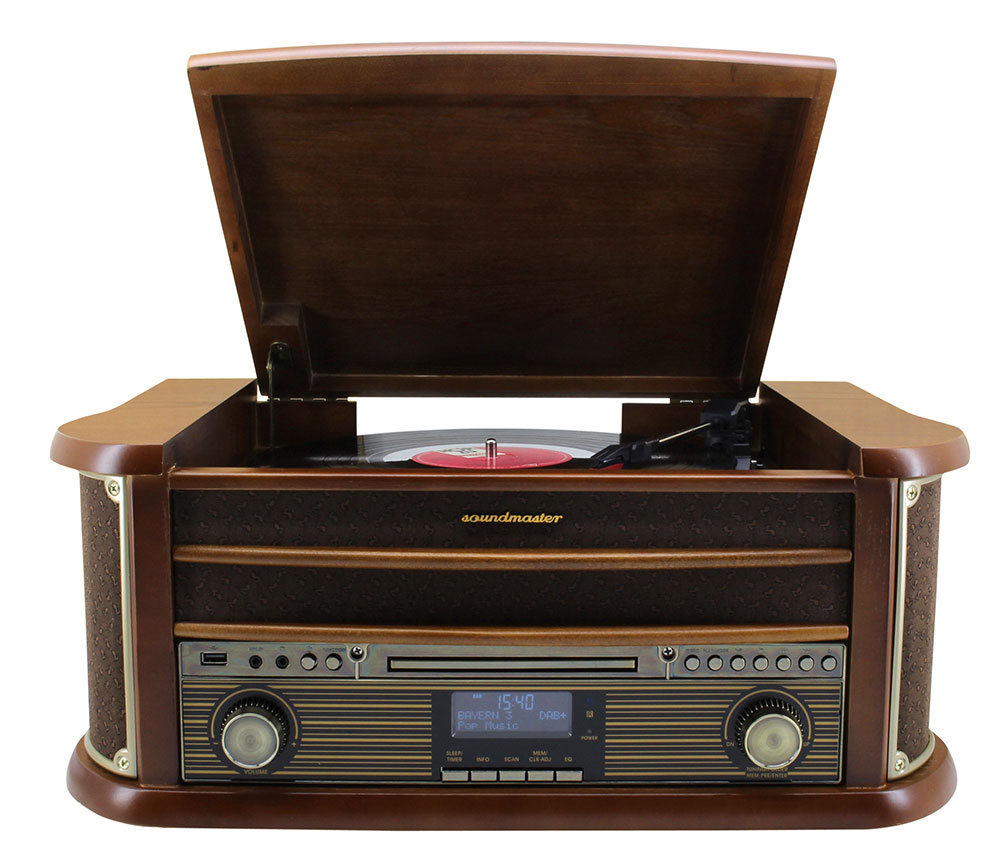 Soundmaster NR545DAB, Braun, 45,78 RPM, DAB+, FM, MP3, CD, CD-R, CD-RW, 3,5 mm