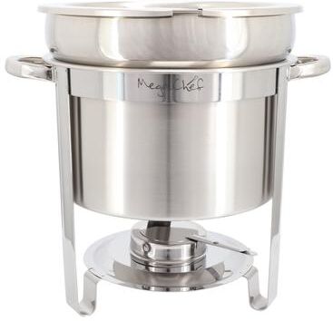 MegaChef 11.6 Quart Round Stainless Steel Soup Chafing Dish in Silver