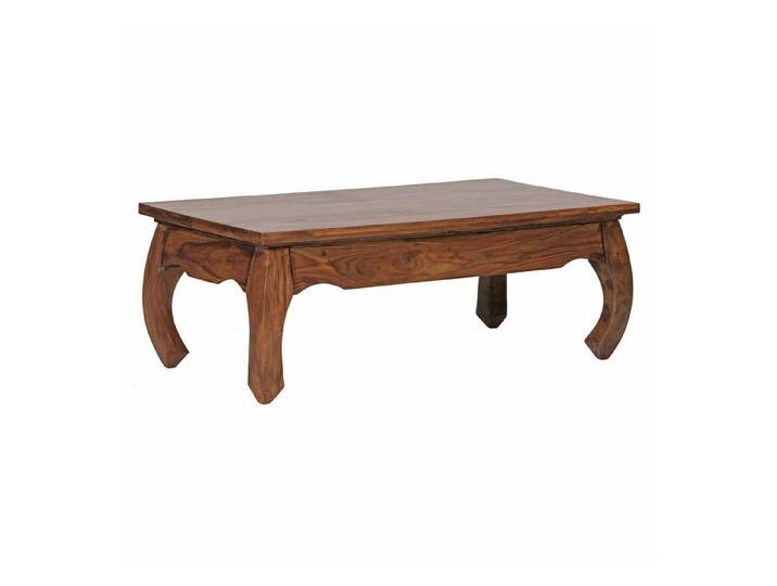 furnicato Couchtisch Opium-Form 110x60x40 Massivholz, Walnuss Finish (1-St), Handgefertigter Wohnzimmertisch mit einzigartiger Holzmaserung