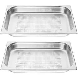 Gastronoble Vogue GN-Behälter GN1/2 - 10cm - 2 Behälter - Edelstahl gelocht