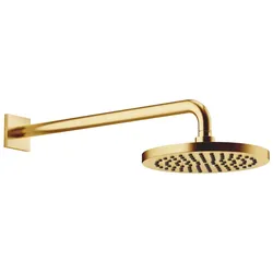 Dornbracht Regenbrause SERIENSPEZIFISCH, 220 mm Durchmesser, Gold gebürstet PVD, mit Wandanbindung, max. Durchfluss 9 l/min, Leerlauf-Funktion und Antikalk-System