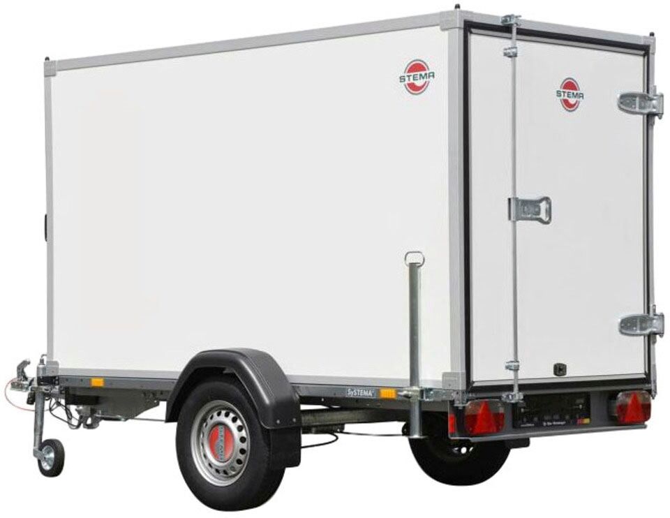 PKW-Anhänger STEMA "P-Box 750", silber (weiß), KFZ-Anhänger, Tieflader Kofferanhänger, ungebremst
