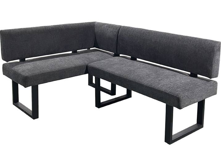 Eckbank BYLIVING Vancouver , grau (anthrazit), B:180cm, 100% Polyester, Sitzbänke, Eckbank, mit Taschenfederkern, langer Schenkel wahlweise rechts oder links