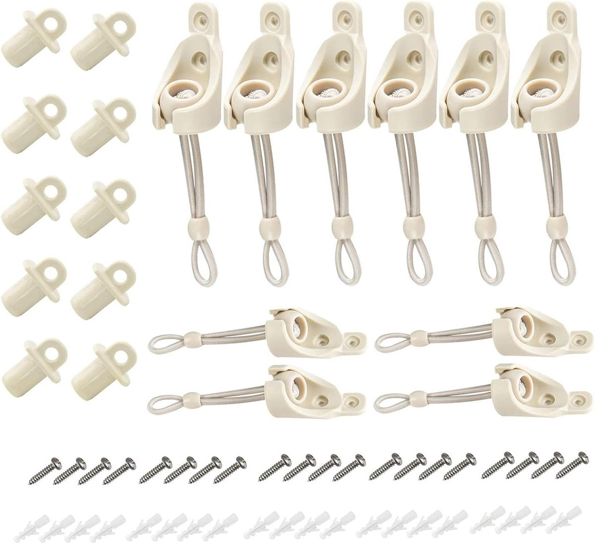 Rolgordijn Bungee Kit Zonwering Ophanging Beige - 5-pack