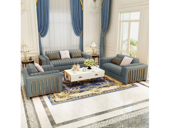Xlmoebel Polstergarnitur Luxus Ledersofa mit modernem Design und elegantem Look, (Polstergarnitur, 3-tlg., Sofa 3+2+1Sitzer), Hergestellt in Europa