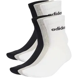 6er Pack adidas Performance Linear Cushioned Crew Socken JL6095 - medium grey heather/white/black 43-45