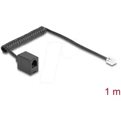 DELOCK 90230 - Telefonkabel / Spiralkabel, RJ11 Stecker / Buchse, 1 m