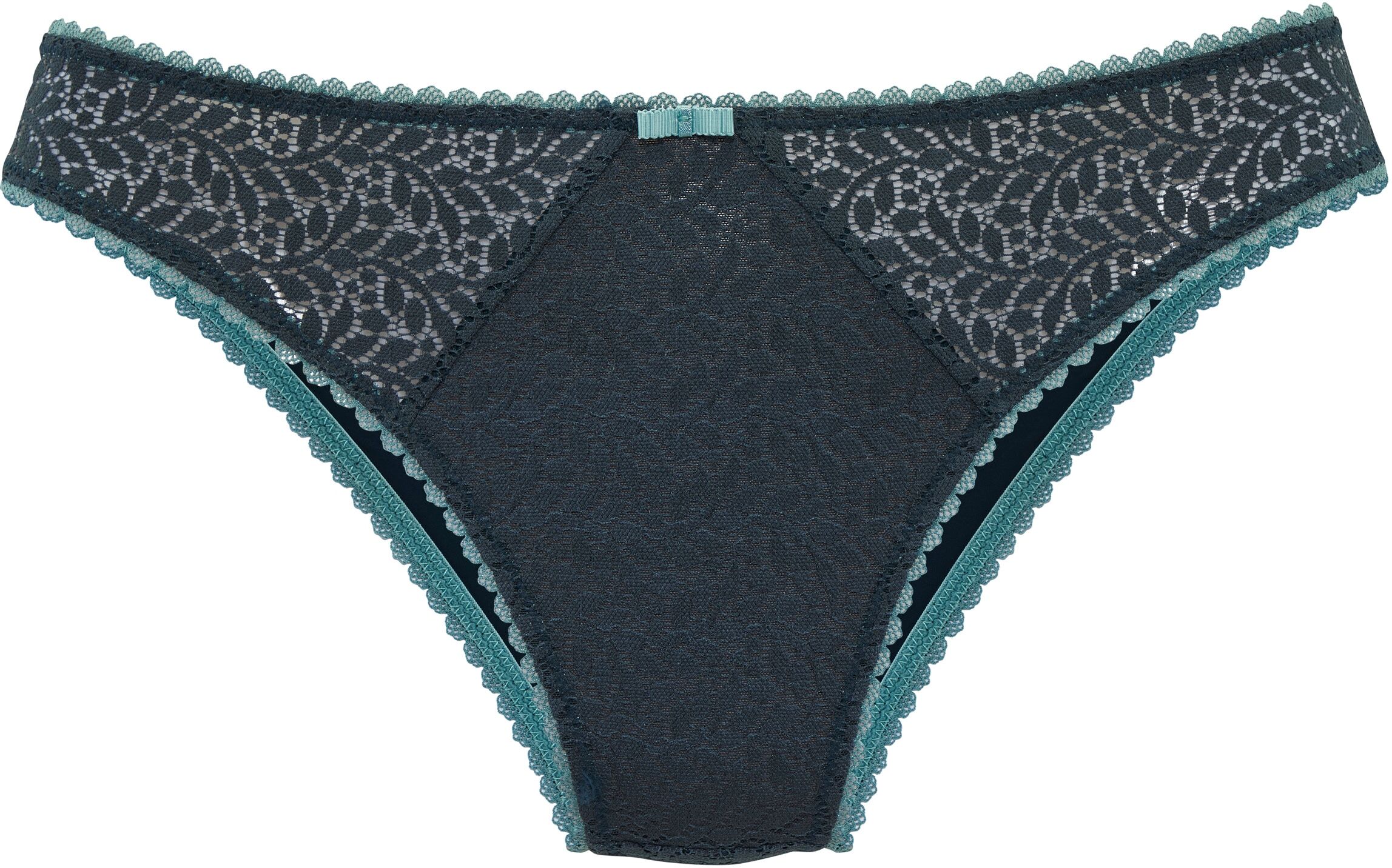 Slip NUANCE BY LASCANA, Damen, Gr. 44/46, petrol, turmalin, Spitze, Obermaterial: 88% Polyamid, 12% Elasthan, Unterhosen Slip petrol, turmalin 44/46