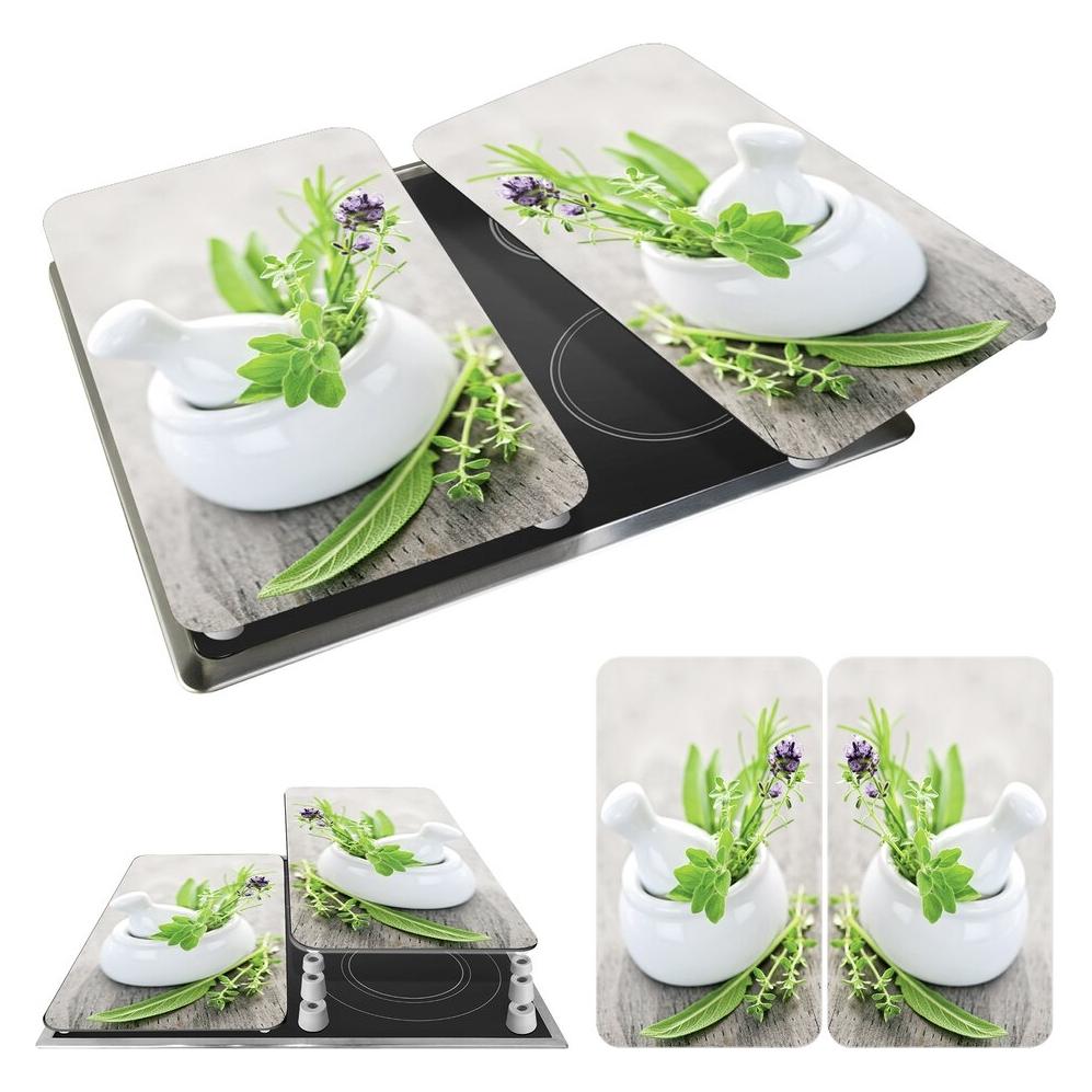 Wenko Herdabdeckplatte Universal Kräutergarten 2er Set, für alle Herdarten (52 x 30 cm) (2521420500)