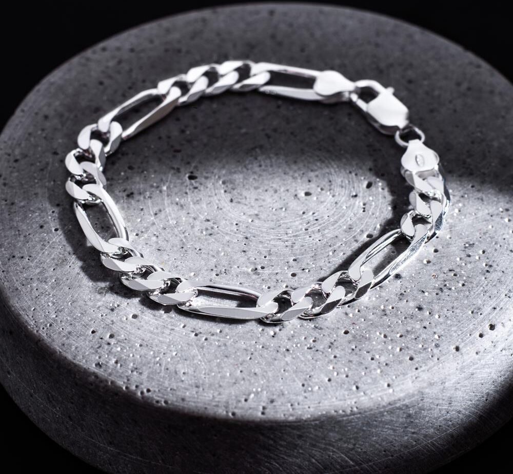 Unique 925 Silberarmband: Figaroarmband Silber 8mm silber