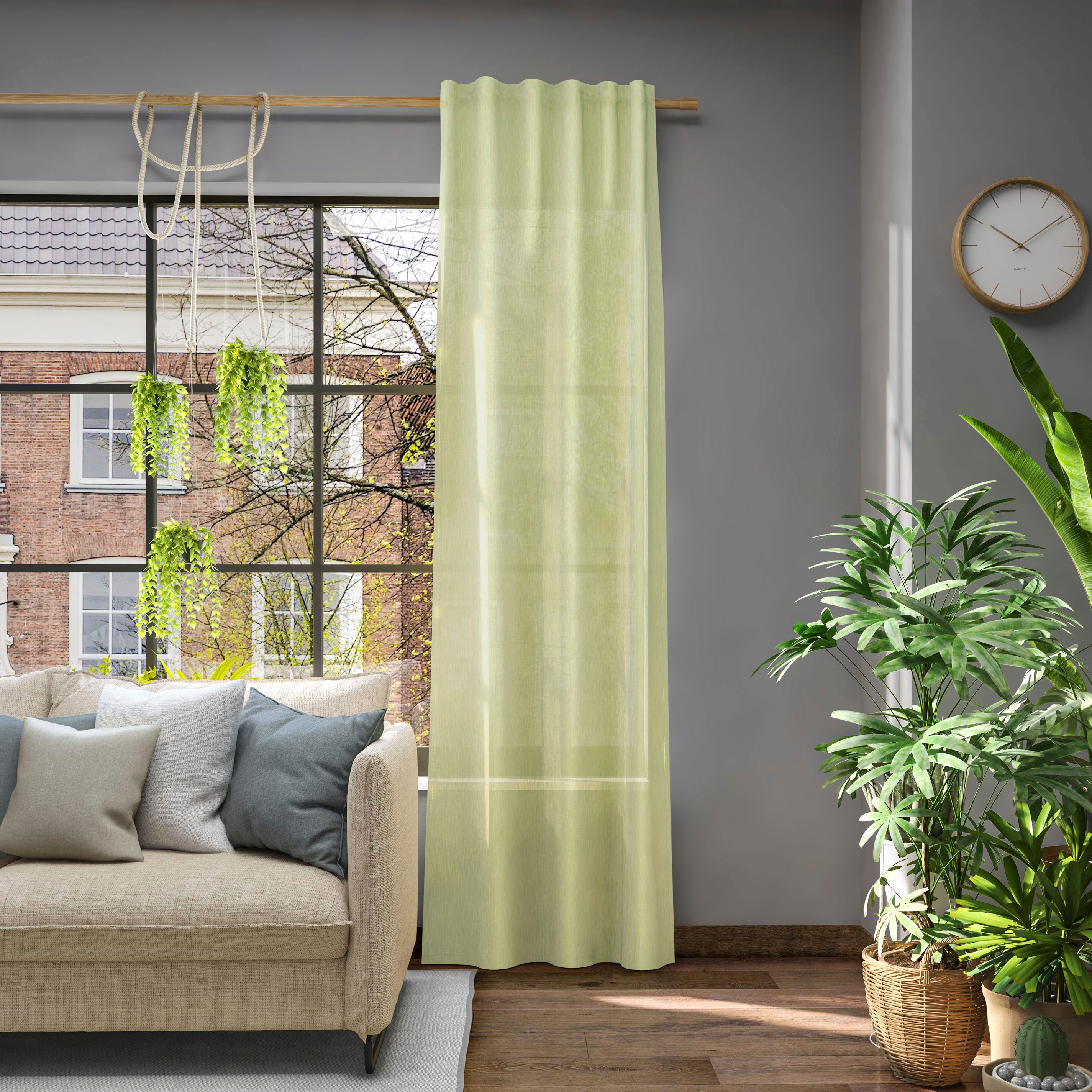 Neutex For You! Vorhang NEUTEX FOR YOU "Libre-ECO", grün, B:142cm H:290cm, Jacquard, Polyester, Gardinen, Vorhang, nach Maß