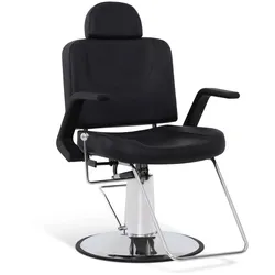 BarberPub Friseurstuhl mit Kopfstütze, Friseurstühle mit Hydraulikpumpe 360° Drehbar, Friseureinrichtung Höhenverstellbar, Barber Stuhl PVC Kunstleder, 8817 (Schwarz)