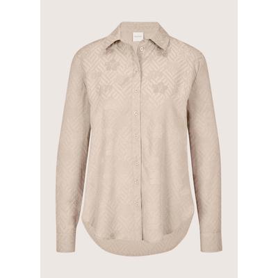 Hemdbluse MADELEINE "Hemdbluse Jacquardbluse mit zartem Muster", Damen, Gr. 34, weiß (berber), Obermaterial: 100% Viskose CV., Modern, figurumspielend, Blusen Hemdbluse, Jaquardmuster