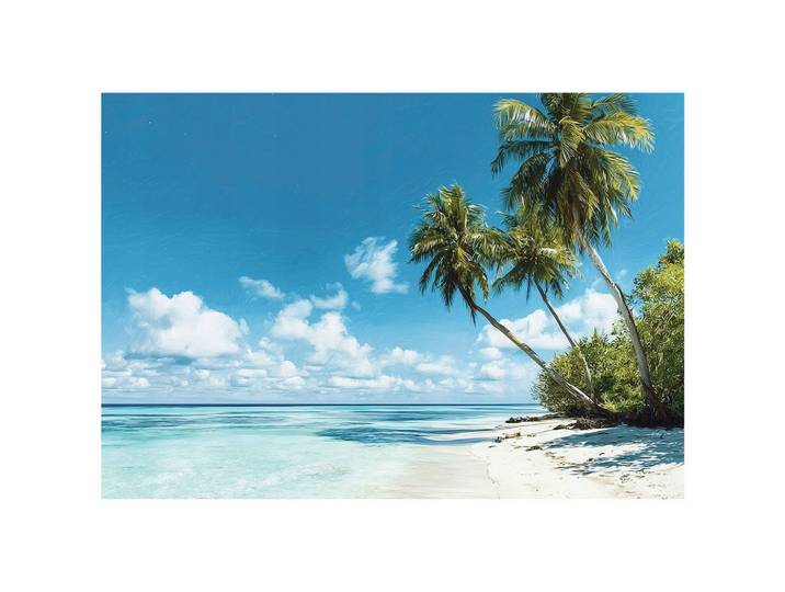 FOTOTAPETE 3D Effekt Strand Meer Palmen Hawaii 400x280